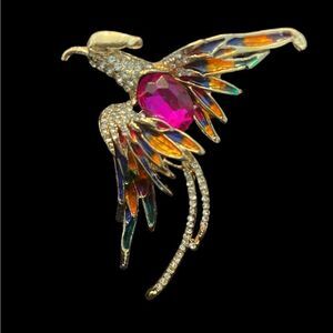 GOLDTONE PHOENIX BROOCH OR NECKLACE